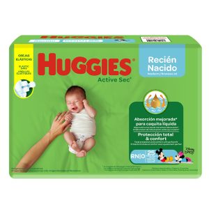 Pañales Huggies Active Sec Etapa 0 - 25Und