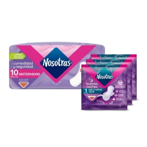 Toallas Maternas Nosotras Buenas Noches X 10Und+ 3Und
